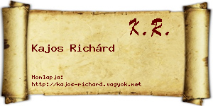 Kajos Richárd névjegykártya